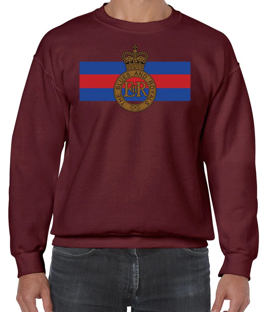 Blues And Royals Cap Badge Front Printed Sweater - Image 3