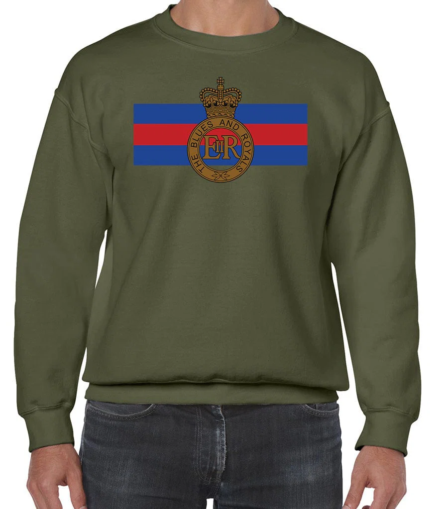 Blues And Royals Cap Badge Front Printed Sweater - Image 4