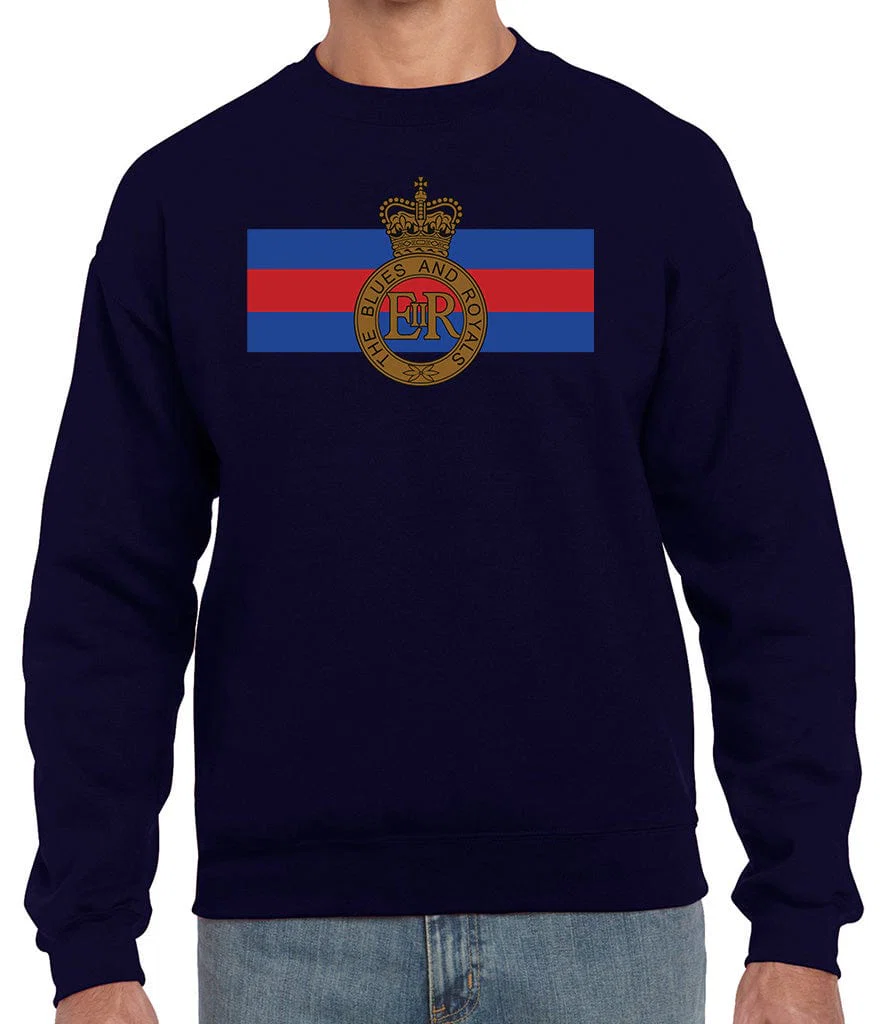 Blues And Royals Cap Badge Front Printed Sweater - Image 5