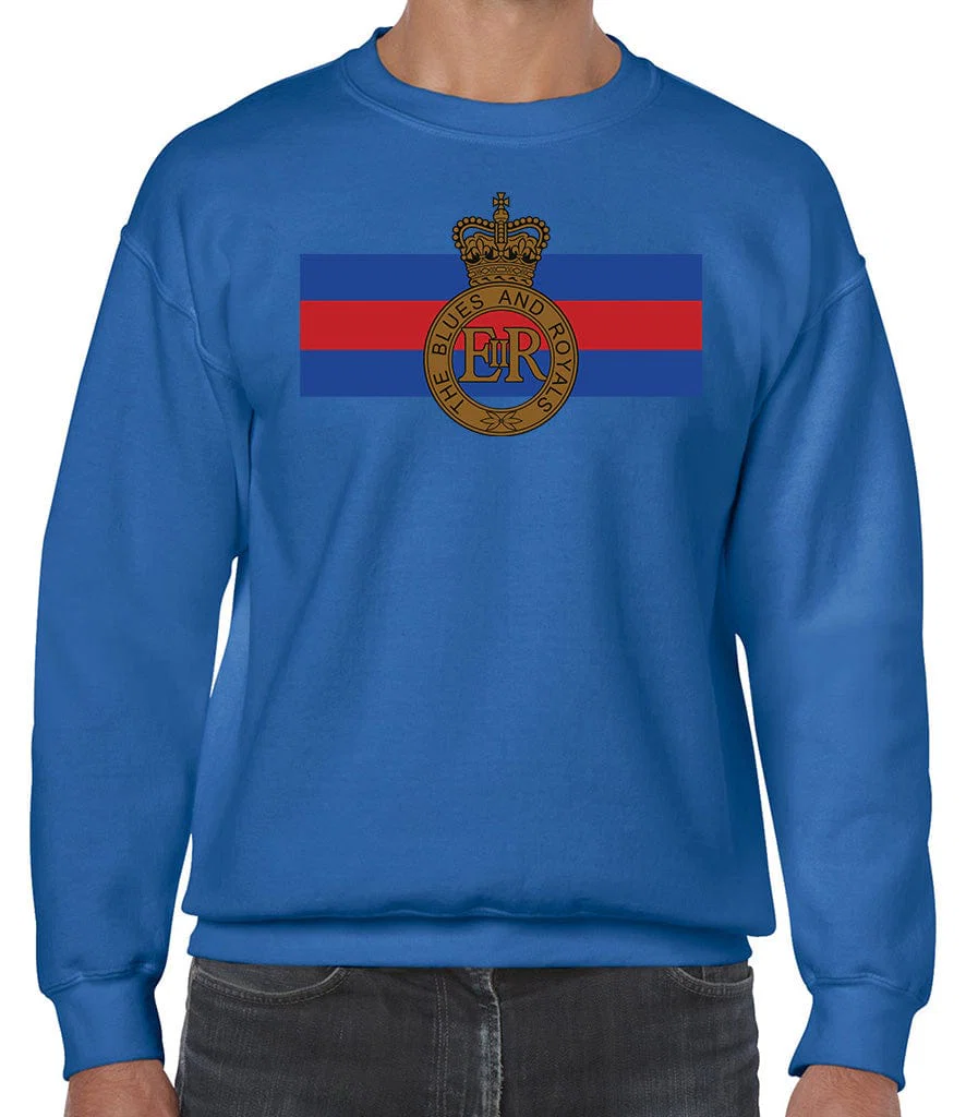 Blues And Royals Cap Badge Front Printed Sweater - Image 7
