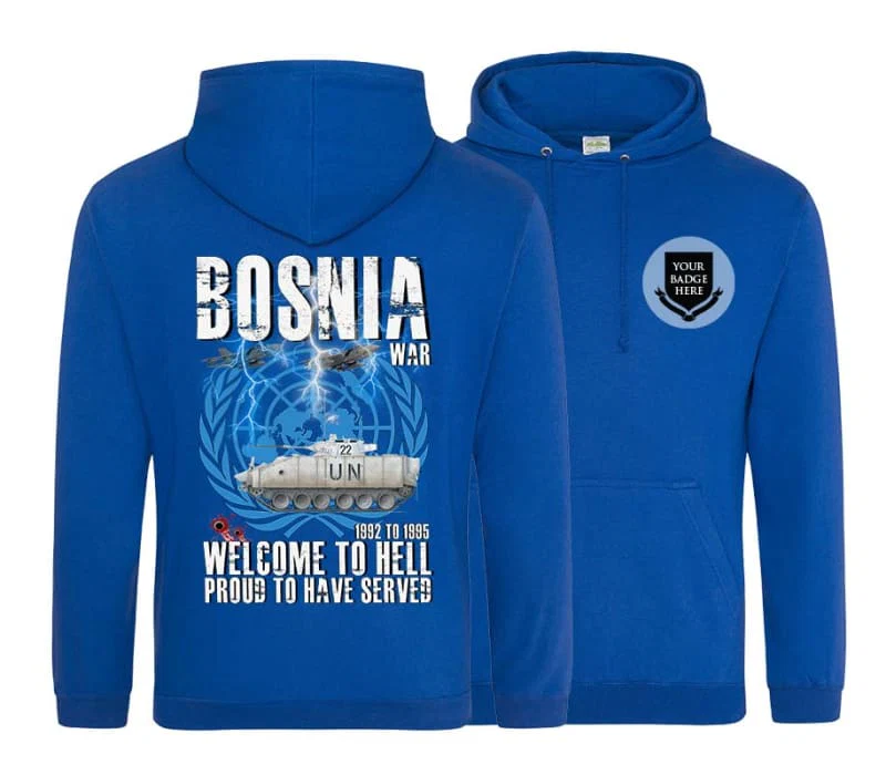 Bosnia Welcome To Hell Warrior Double Side Printed Hoodie - Image 3
