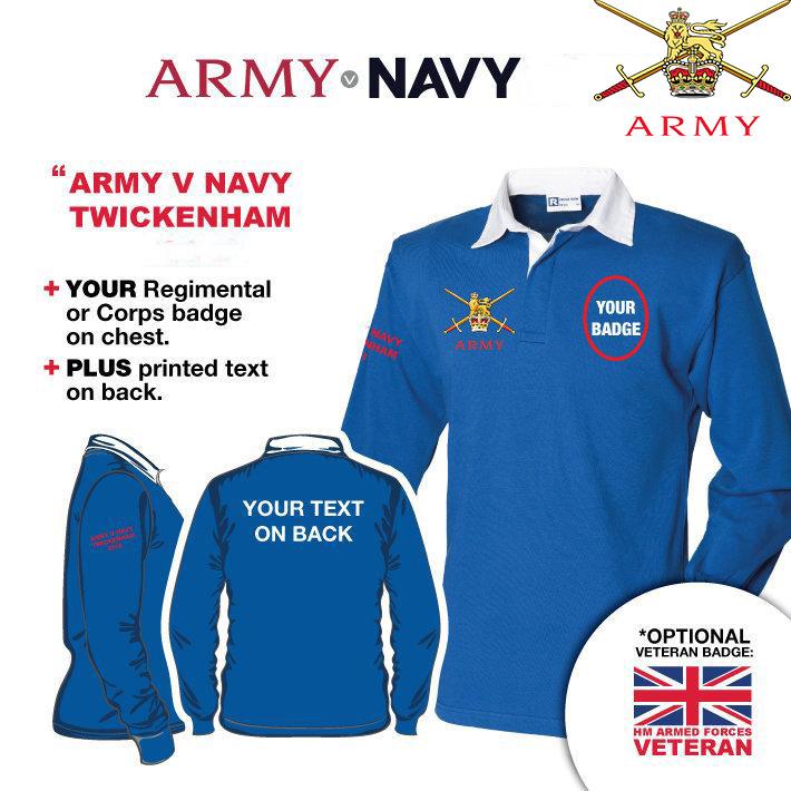 British Army UNITS Army V Navy Long Sleeve Rugby Shirt - Image 6