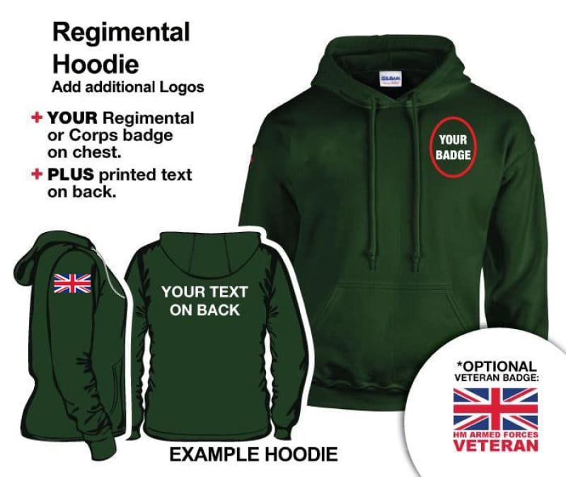 British Army Units Regimental Hoodie Multi Logo Options - Image 3