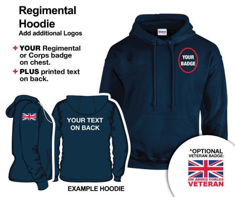 British Army Units Regimental Hoodie Multi Logo Options - Image 4