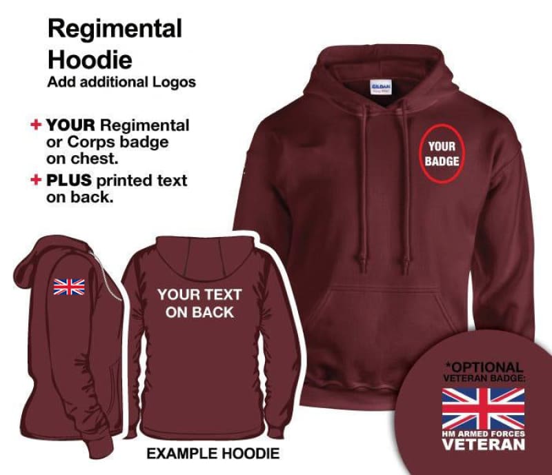 British Army Units Regimental Hoodie Multi Logo Options - Image 5