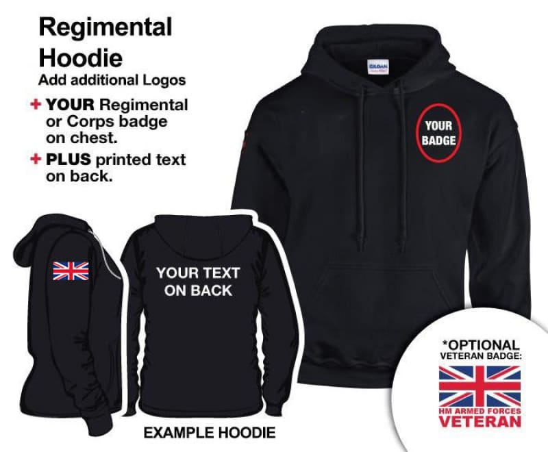 British Army Units Regimental Hoodie Multi Logo Options - Image 6