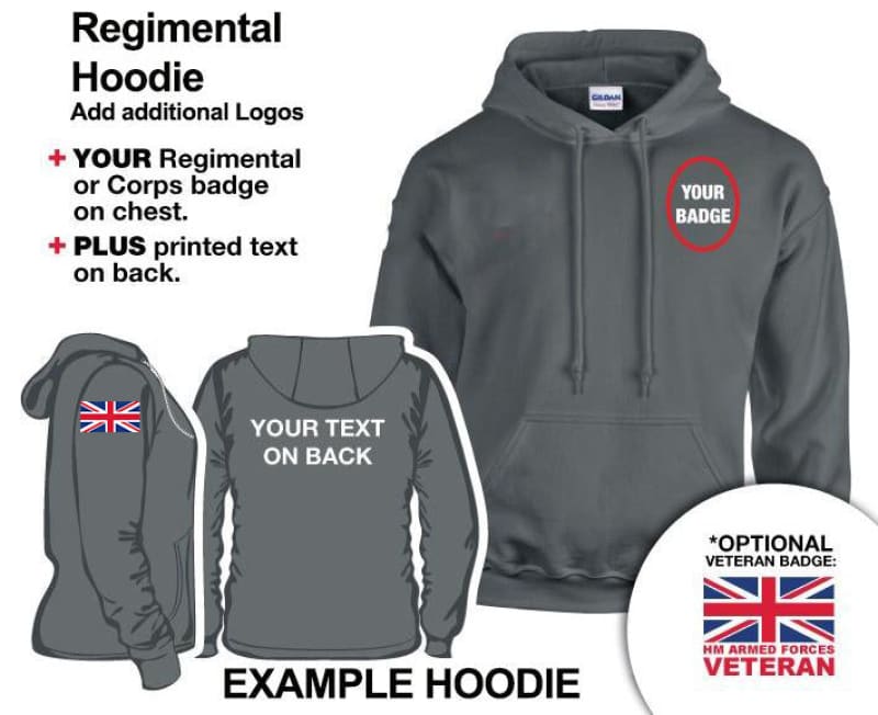 British Army Units Regimental Hoodie Multi Logo Options - Image 7