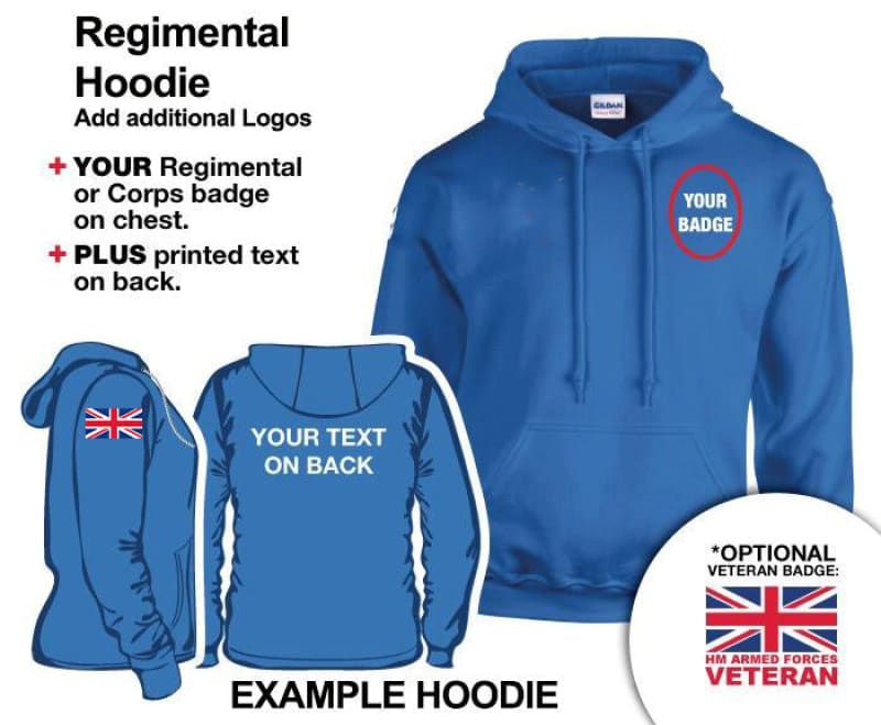 British Army Units Regimental Hoodie Multi Logo Options - Image 8