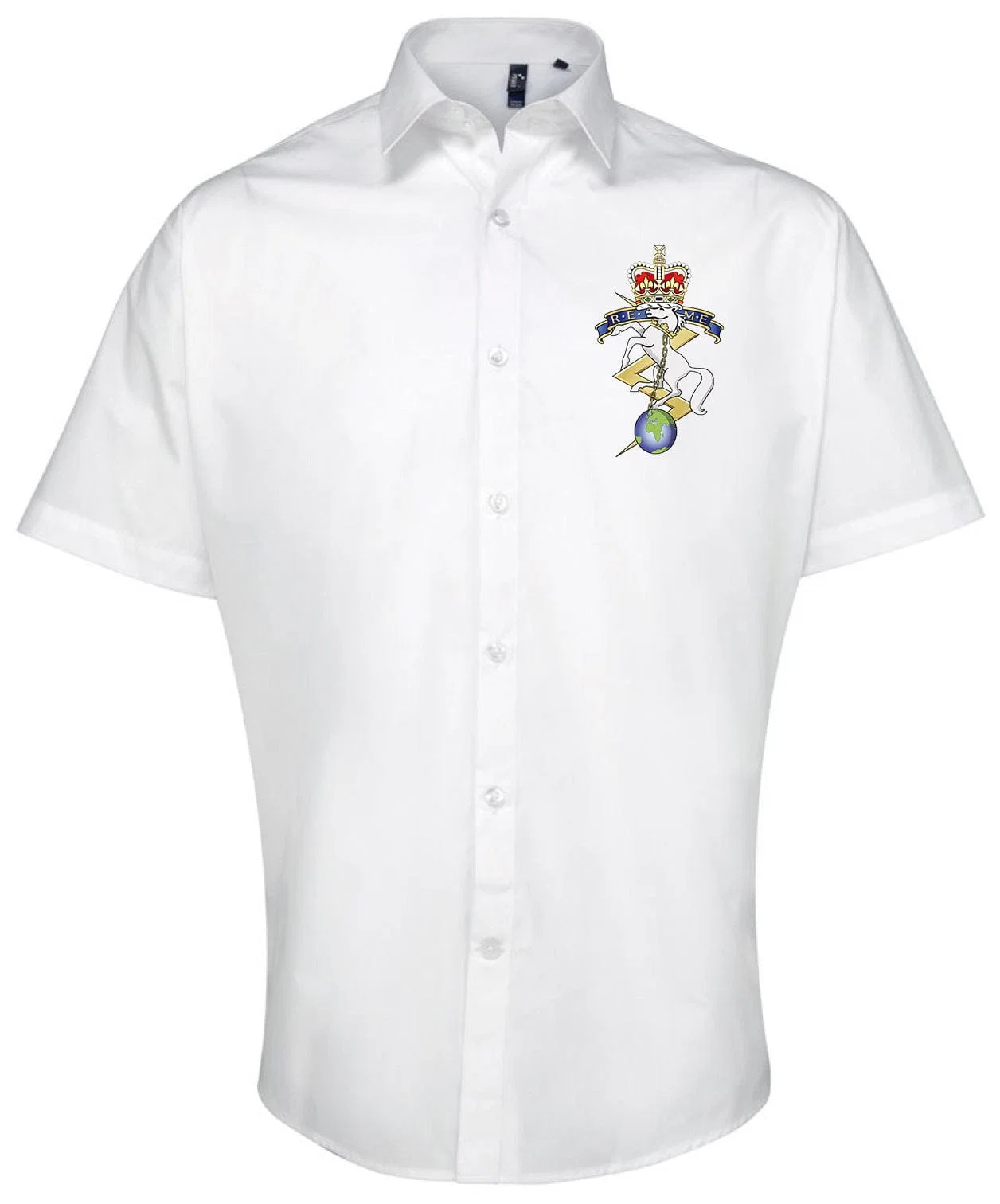 ARMED FORCES ARMY NAVY RAF Embroidered Short Sleeve Oxford Shirt - Image 4