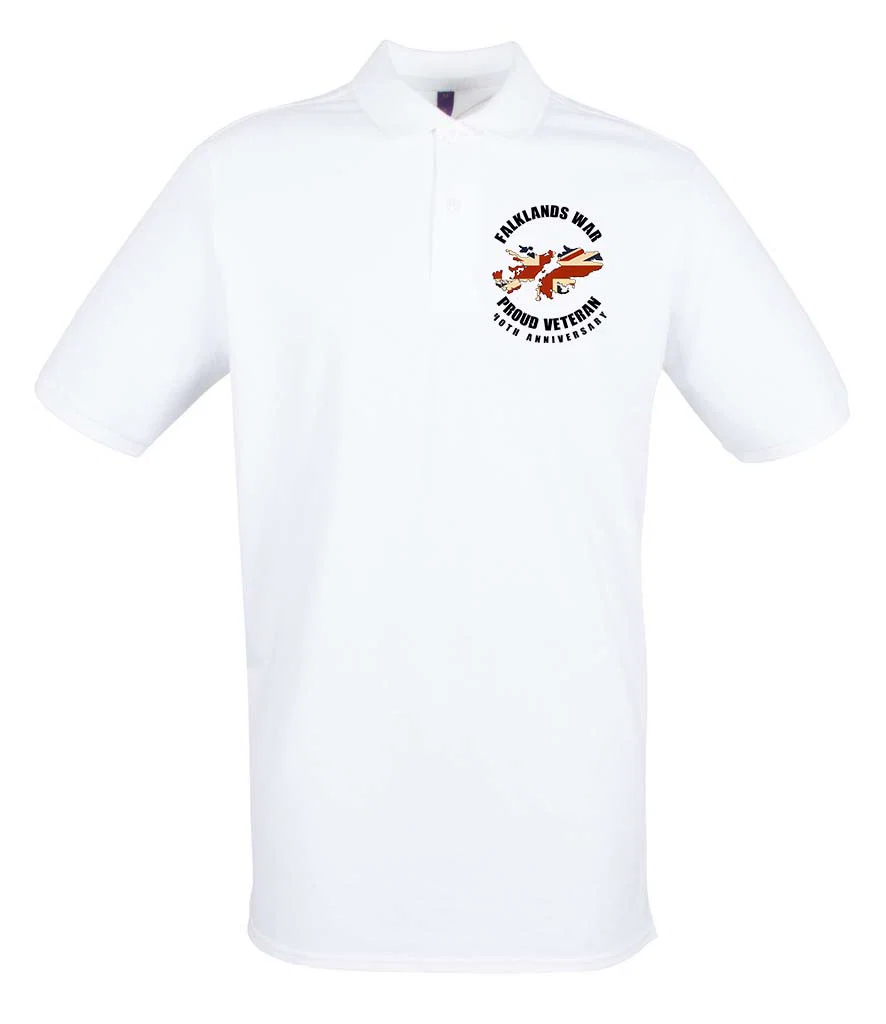 FALKLANDS WAR VETERAN 40th Anniversary Embroidered Polo Shirt - Image 3