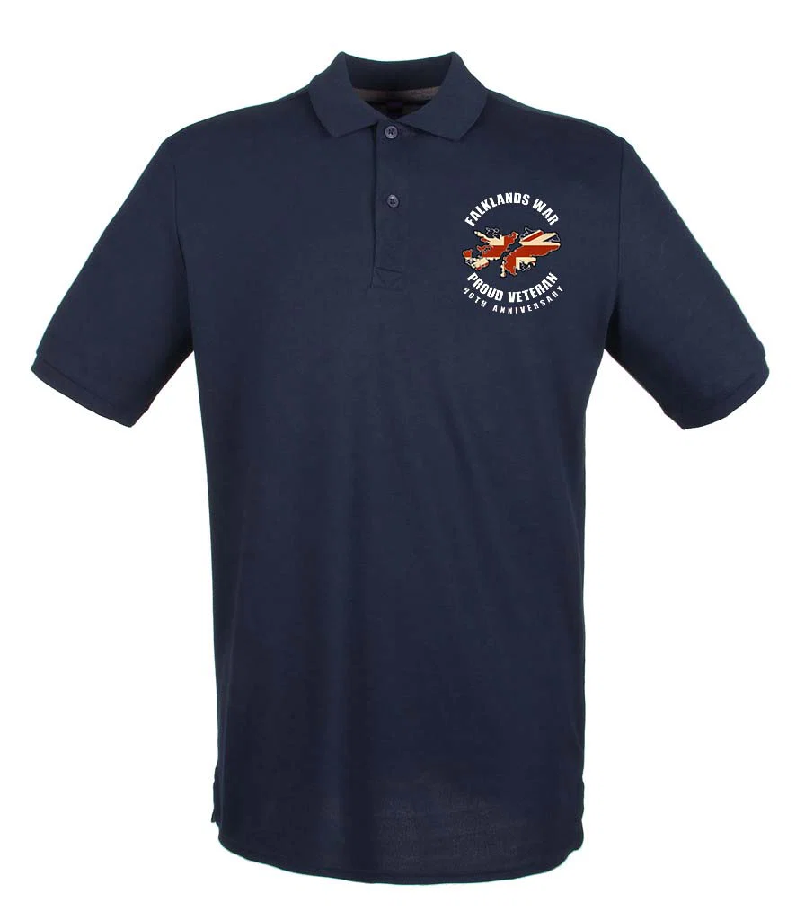 FALKLANDS WAR VETERAN 40th Anniversary Embroidered Polo Shirt - Image 7