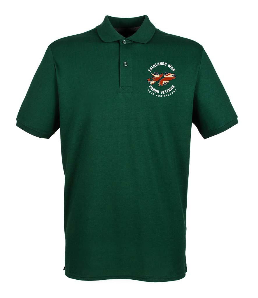 FALKLANDS WAR VETERAN 40th Anniversary Embroidered Polo Shirt - Image 8
