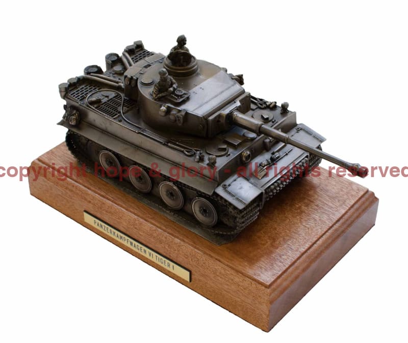 German Tiger 1 Tank Bronze Military Statue - Image 3