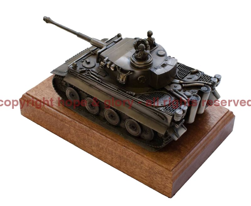 German Tiger 1 Tank Bronze Military Statue - Image 4