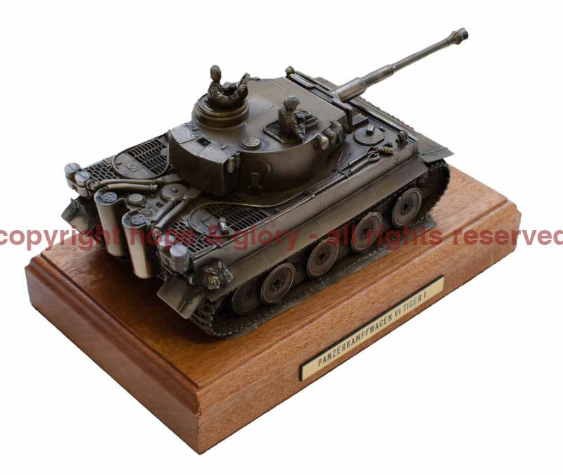 German Tiger 1 Tank Bronze Military Statue - Image 5