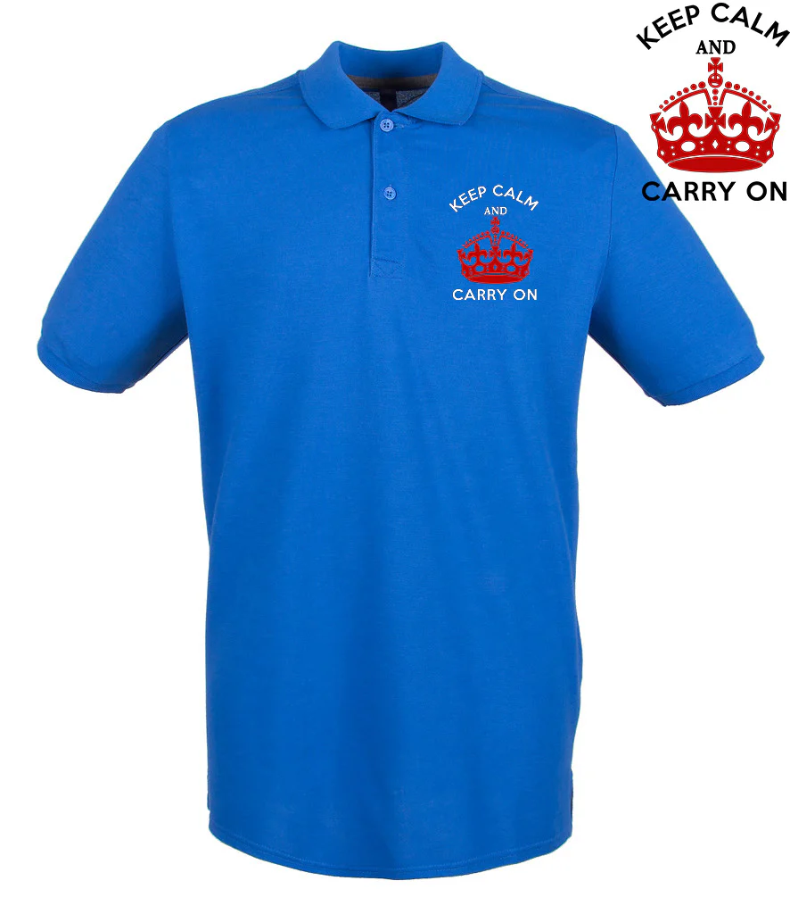Keep Calm and Carry On Embroidered Polo Shirt - Image 6