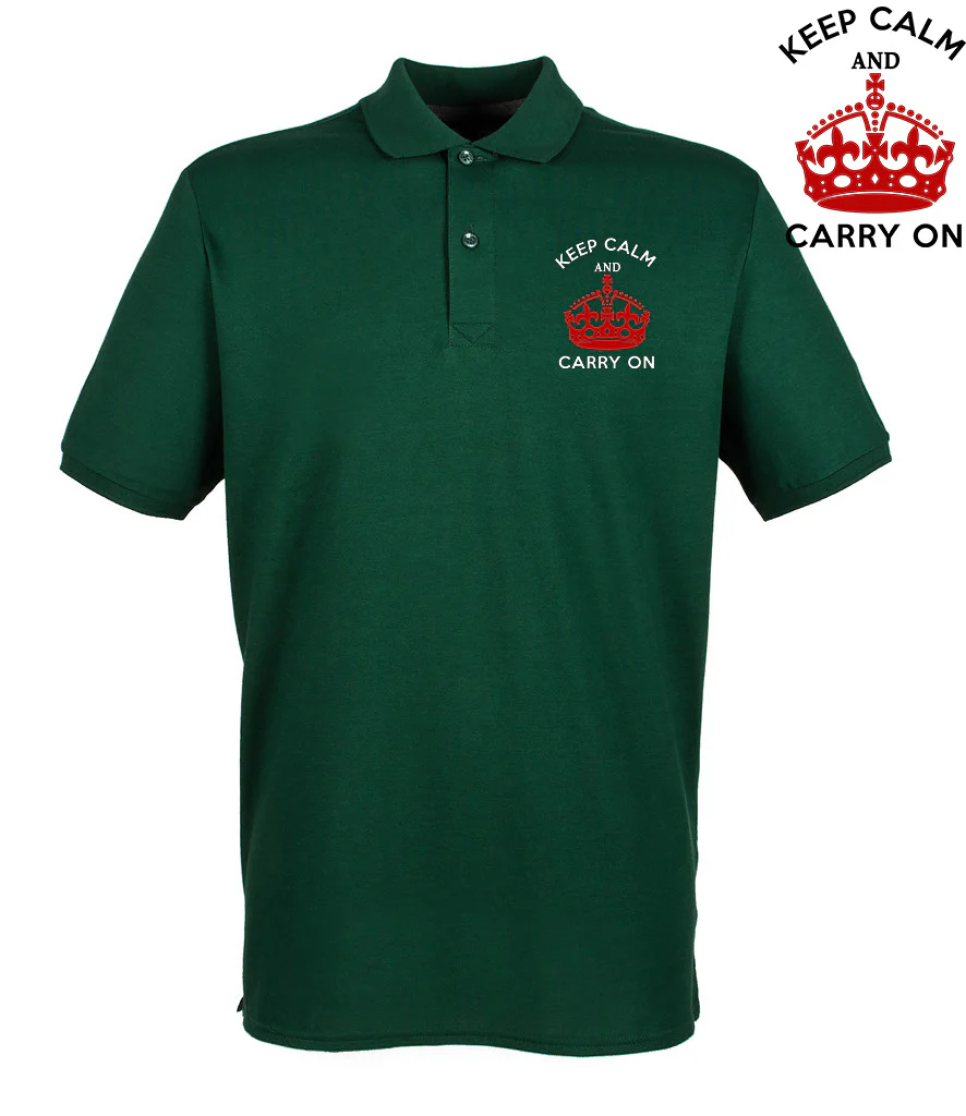 Keep Calm and Carry On Embroidered Polo Shirt - Image 7
