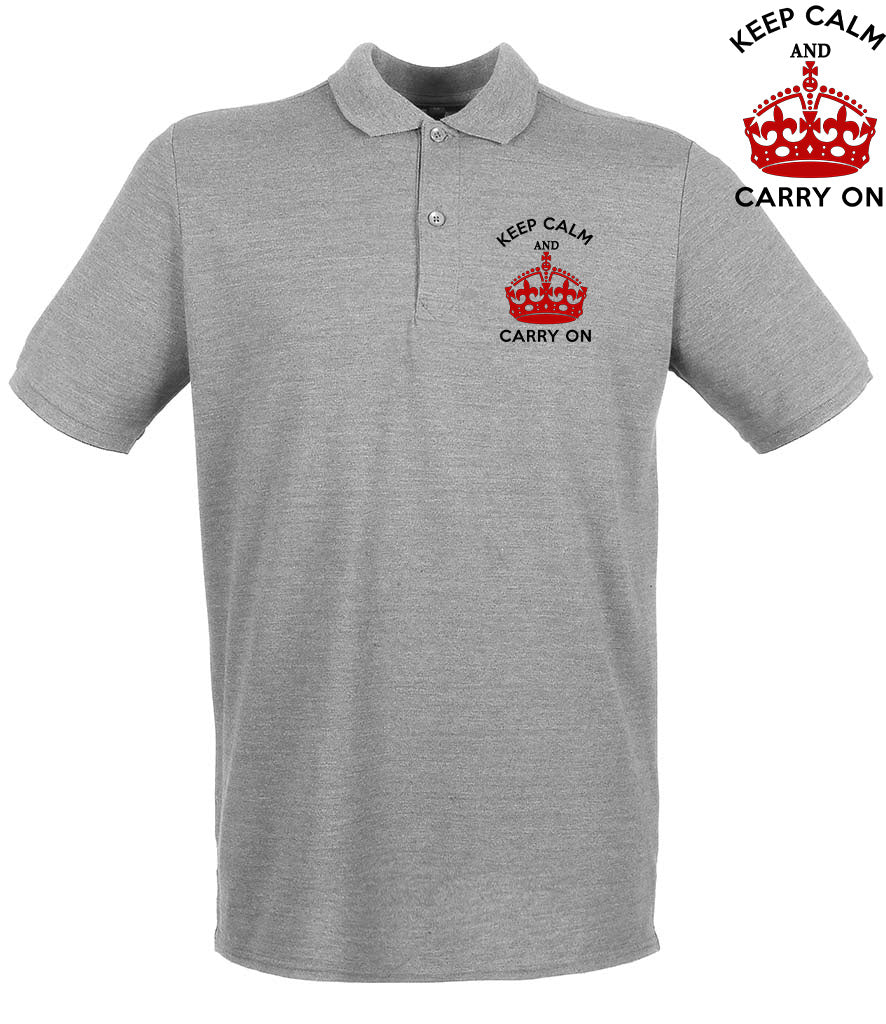 Keep Calm and Carry On Embroidered Polo Shirt - Image 8