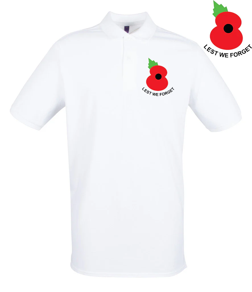 Lest We Forget Poppy Embroidered Pique Polo Shirt - Image 7