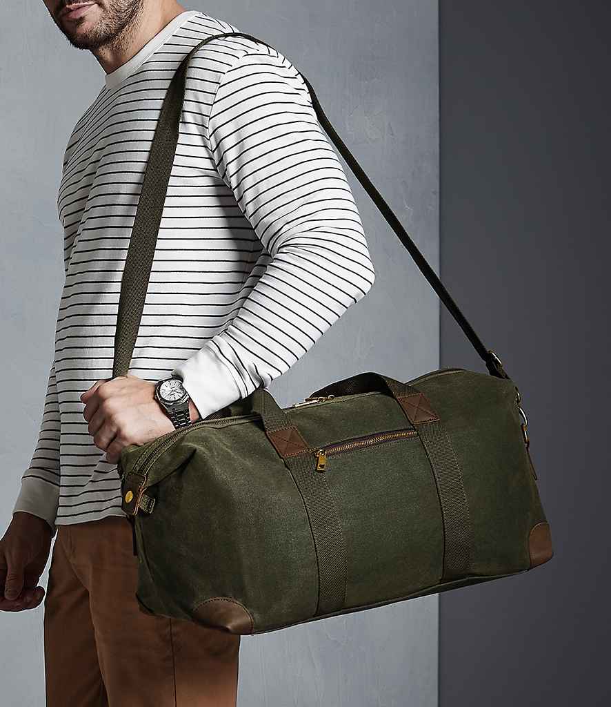 Military Style Waxed Canvas Holdall - Image 4