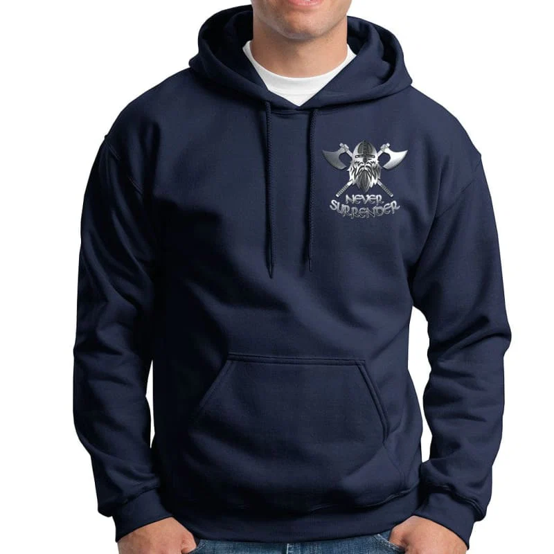 NEVER SURRENDER Embroidered Hoodie - Image 4