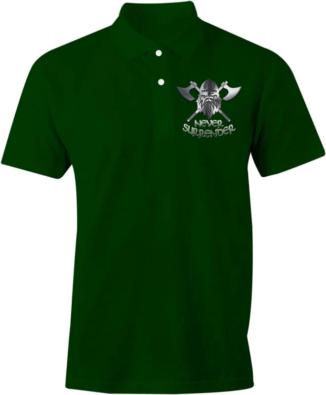 NEVER SURRENDER Embroidered Polo Shirt - Image 11