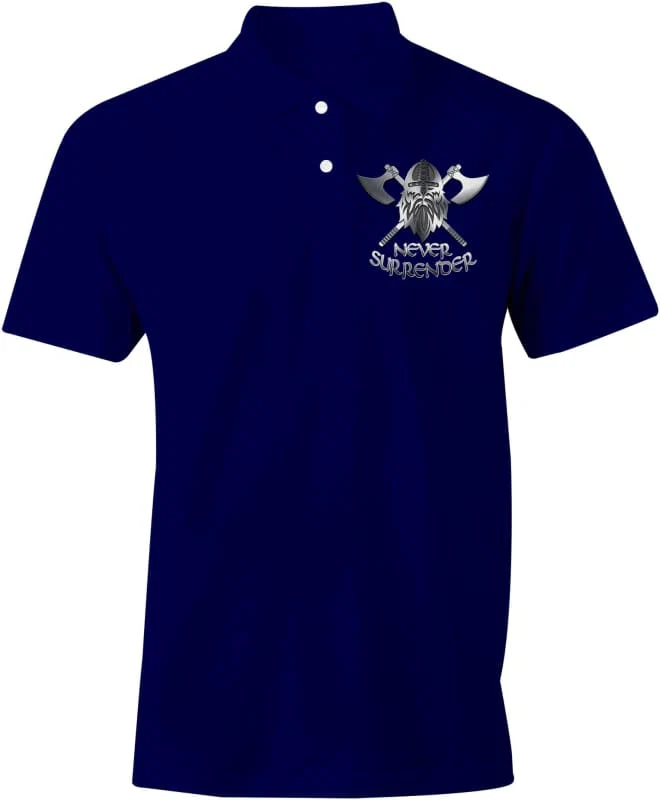 NEVER SURRENDER Embroidered Polo Shirt - Image 4