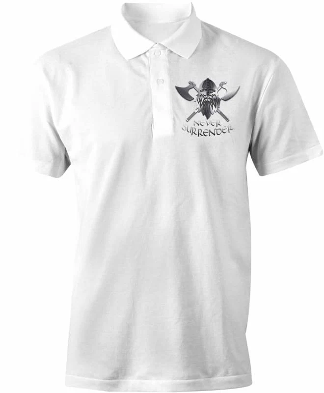 NEVER SURRENDER Embroidered Polo Shirt - Image 9
