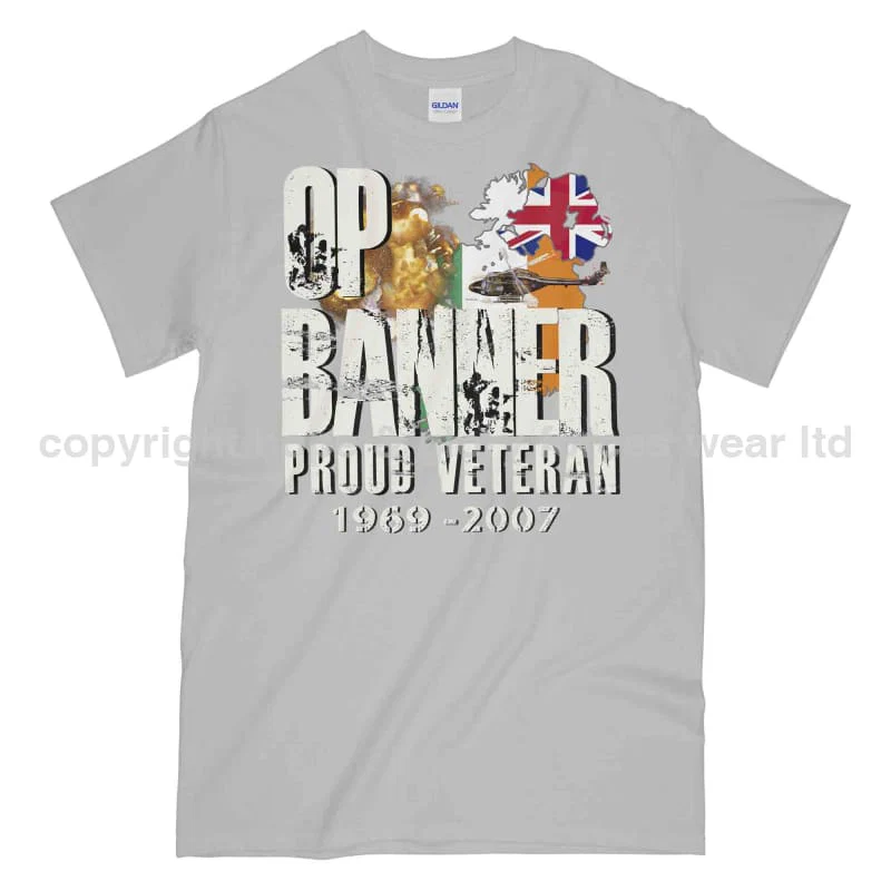 OP Banner Proud Veteran Printed T-Shirt - Image 12