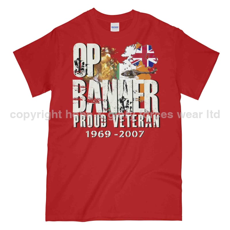 OP Banner Proud Veteran Printed T-Shirt - Image 6