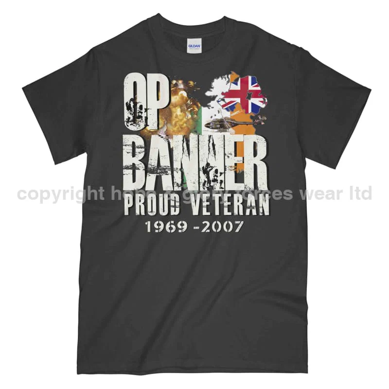 OP Banner Proud Veteran Printed T-Shirt - Image 9