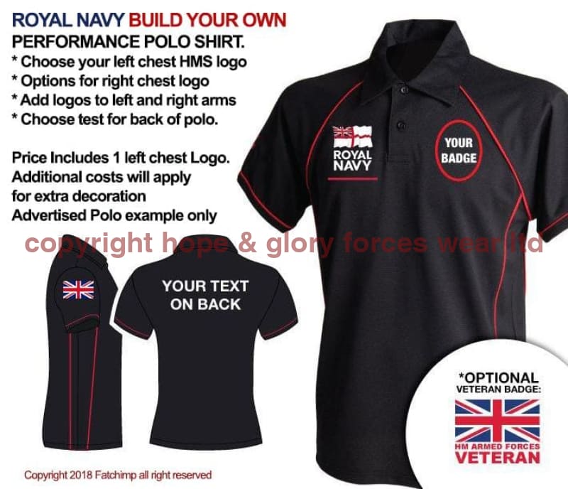 Royal Navy UNITS (Build Your Own) Men's Performance Polo Shirt - Image 3