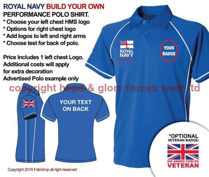 Royal Navy UNITS (Build Your Own) Men's Performance Polo Shirt - Image 4