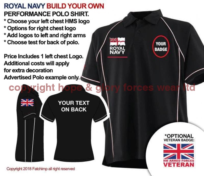 Royal Navy UNITS (Build Your Own) Men's Performance Polo Shirt - Image 5