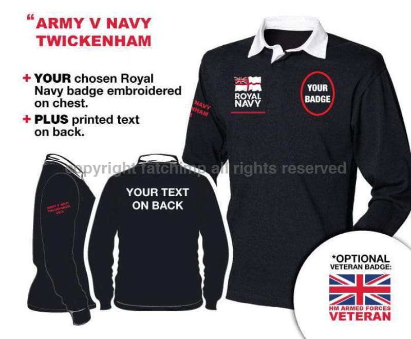 Royal Navy UNITS 'Army V Navy Long Sleeve Rugby Shirt - Image 5