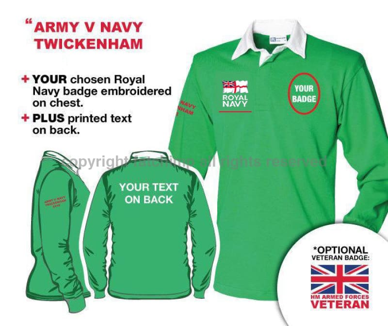 Royal Navy UNITS 'Army V Navy Long Sleeve Rugby Shirt - Image 7
