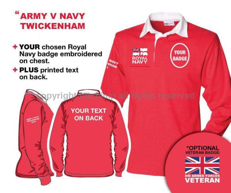 Royal Navy UNITS 'Army V Navy Long Sleeve Rugby Shirt - Image 8