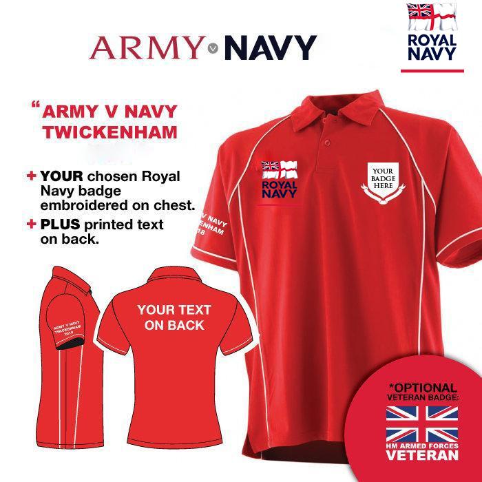 Royal Navy Units Army v Navy Men's Performance Polo Shirt - Image 7