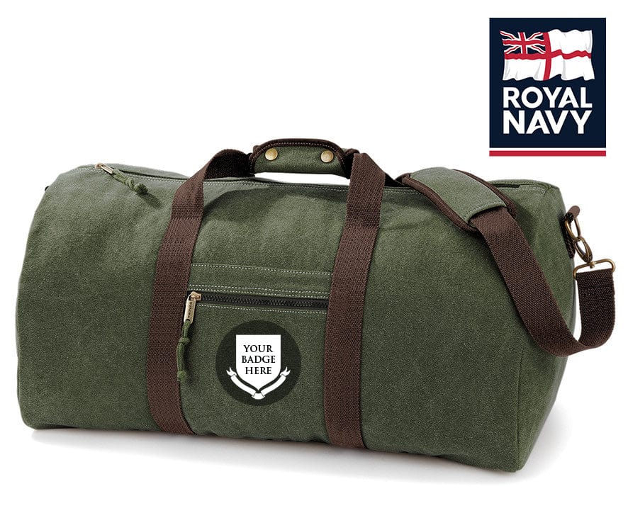 Royal Navy Units Vintage Canvas Holdall - Image 3