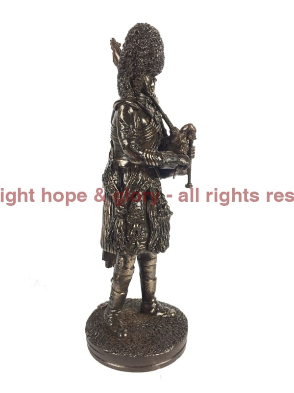 Royal Regiment Of Scotland Piper Cold Cast Bronze Military Statue - Image 3