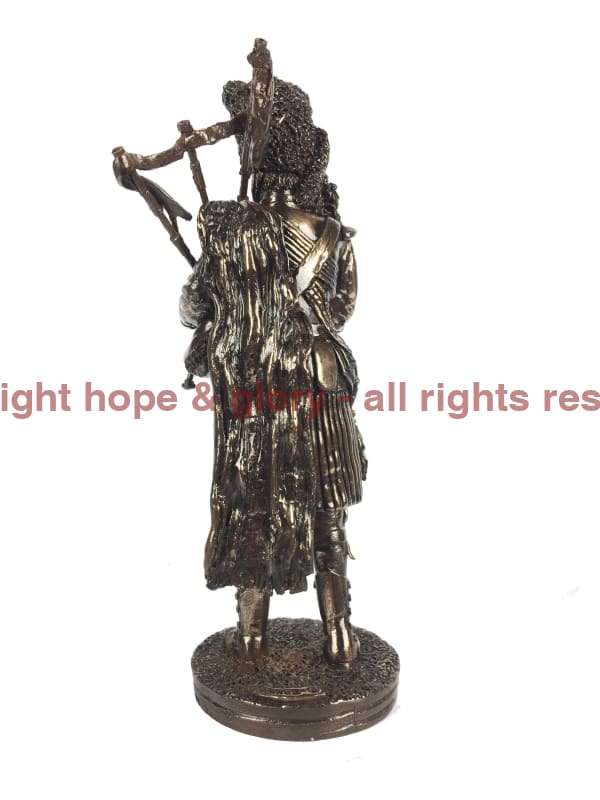 Royal Regiment Of Scotland Piper Cold Cast Bronze Military Statue - Image 4