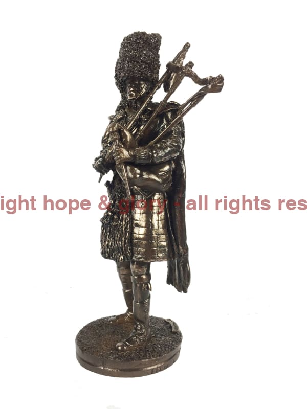Royal Regiment Of Scotland Piper Cold Cast Bronze Military Statue - Image 6