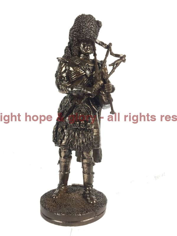 Royal Regiment Of Scotland Piper Cold Cast Bronze Military Statue - Image 7