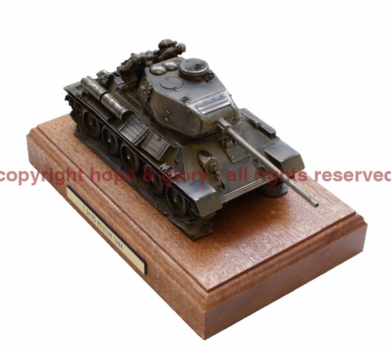 T-34 Medium Tank Cold Cast Bronze Military Statue Sculpture - Image 3