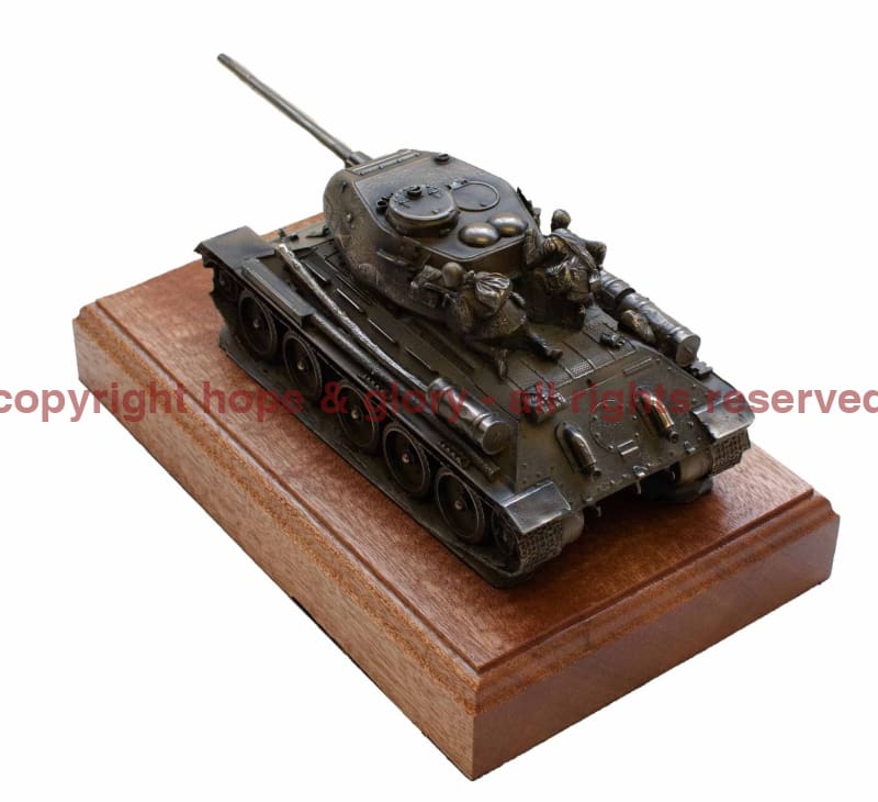 T-34 Medium Tank Cold Cast Bronze Military Statue Sculpture - Image 4