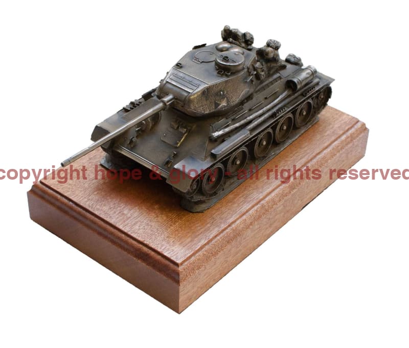 T-34 Medium Tank Cold Cast Bronze Military Statue Sculpture - Image 5