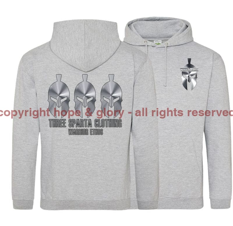 Three Sparta Silver Warrior Double Side Printed Hoodie - Image 3