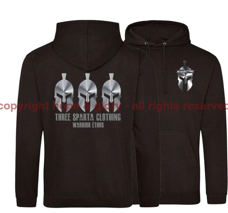Three Sparta Silver Warrior Double Side Printed Hoodie - Image 4