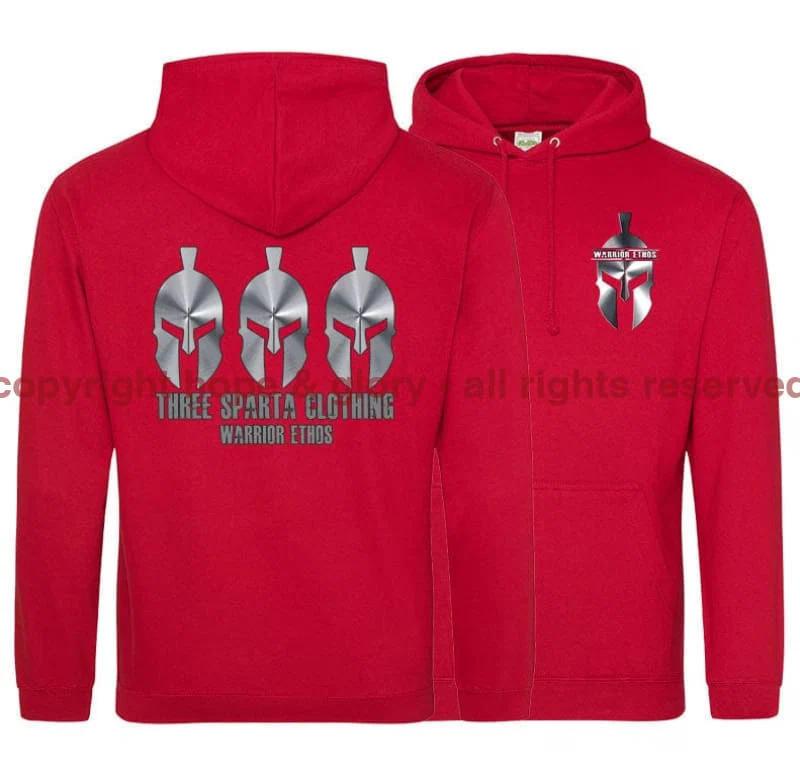 Three Sparta Silver Warrior Double Side Printed Hoodie - Image 8