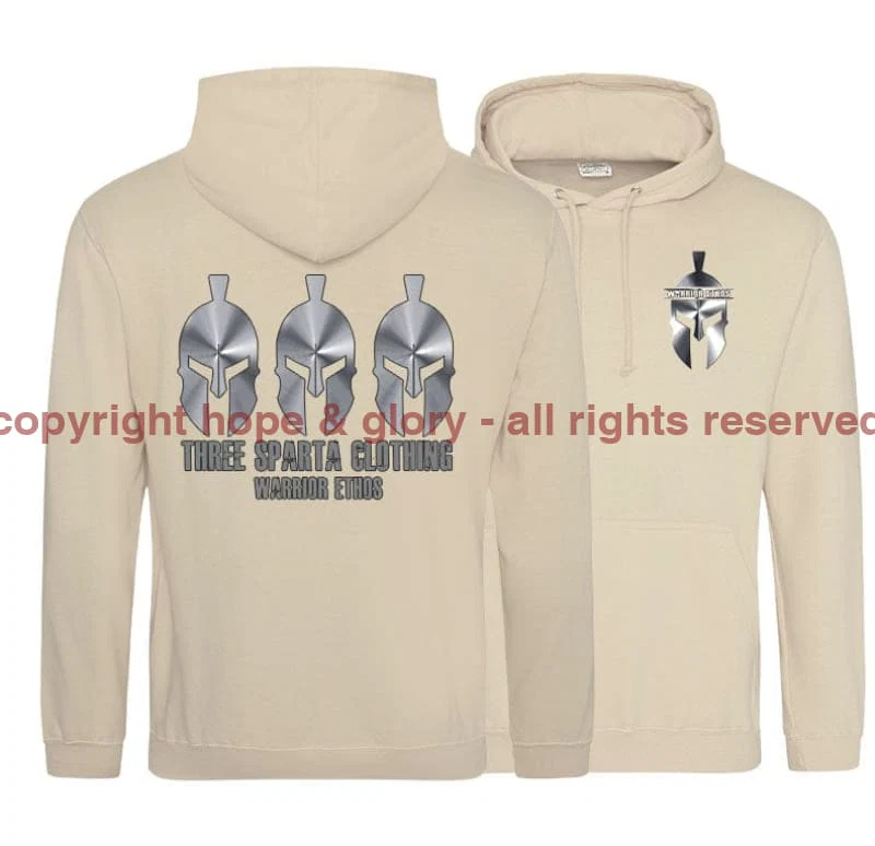 Three Sparta Silver Warrior Double Side Printed Hoodie - Image 9